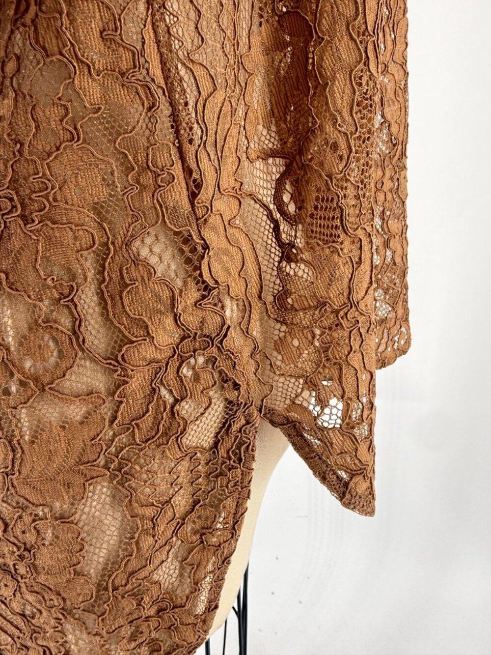CO|TE Brown Shirt Striped Lace Detail Bow Blouse - Picture 6 of 10
